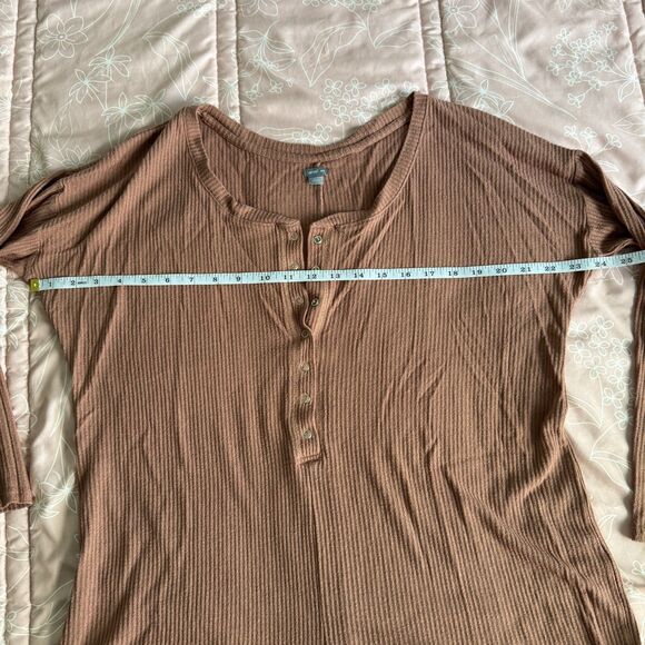 Aerie Ribbed Oversize Romper Long Sleeve Loungewear Sleep Cozy Size Medium - Picture 3 of 6